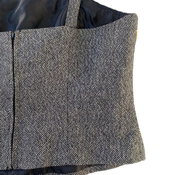 Vintage Tweed Crop Top Gold Lace Beaded Accent Skinny Straps Size 10 Gothic Emo - Picture 8 of 12